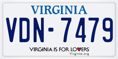VA license plate VDN7479
