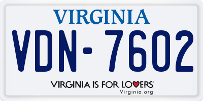 VA license plate VDN7602