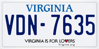 VA license plate VDN7635