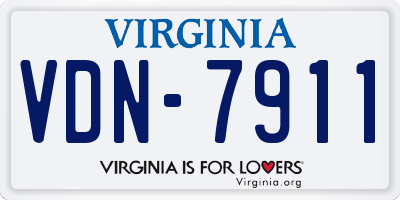VA license plate VDN7911