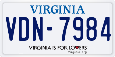 VA license plate VDN7984