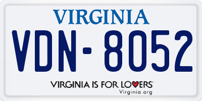 VA license plate VDN8052