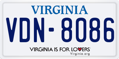 VA license plate VDN8086