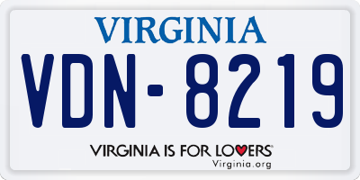 VA license plate VDN8219