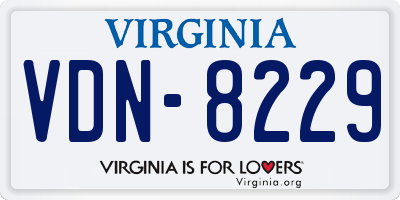 VA license plate VDN8229