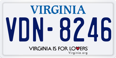 VA license plate VDN8246
