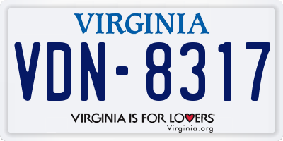 VA license plate VDN8317