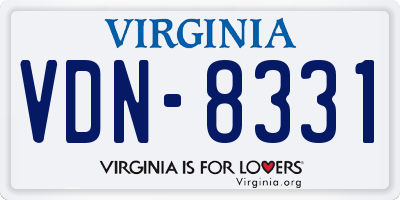 VA license plate VDN8331