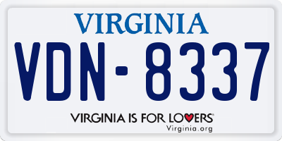 VA license plate VDN8337