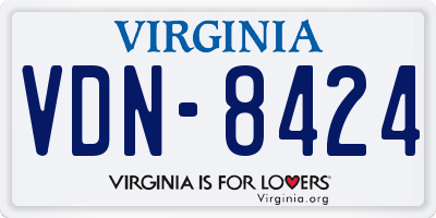 VA license plate VDN8424