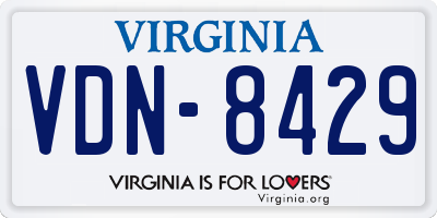 VA license plate VDN8429