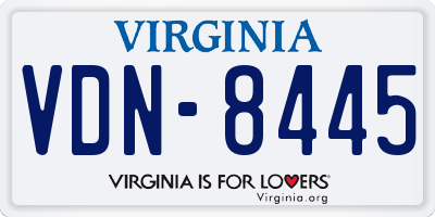 VA license plate VDN8445