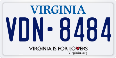VA license plate VDN8484