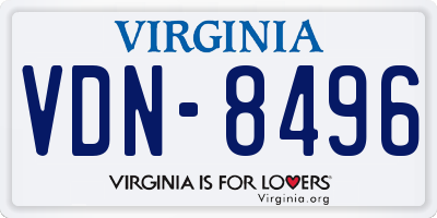 VA license plate VDN8496