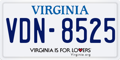 VA license plate VDN8525
