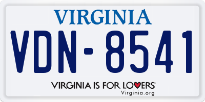 VA license plate VDN8541