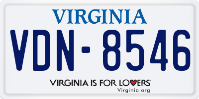 VA license plate VDN8546