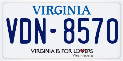 VA license plate VDN8570