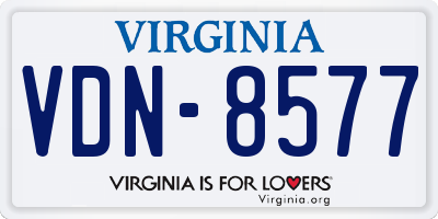 VA license plate VDN8577