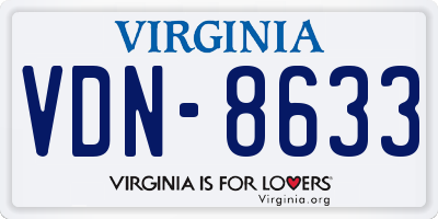 VA license plate VDN8633