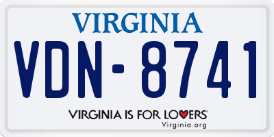 VA license plate VDN8741