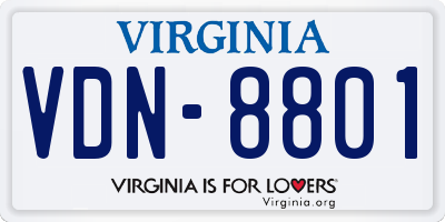 VA license plate VDN8801