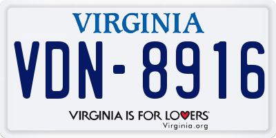 VA license plate VDN8916