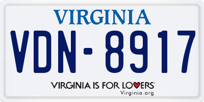 VA license plate VDN8917