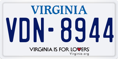 VA license plate VDN8944