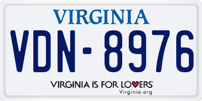 VA license plate VDN8976