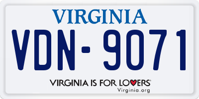 VA license plate VDN9071