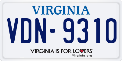 VA license plate VDN9310