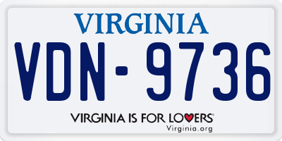 VA license plate VDN9736