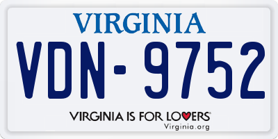 VA license plate VDN9752