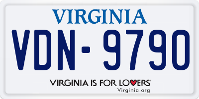 VA license plate VDN9790