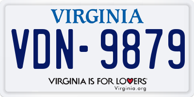 VA license plate VDN9879
