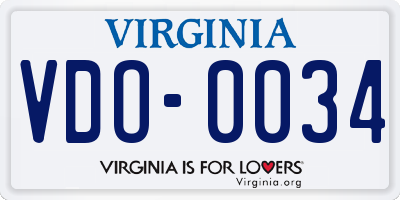 VA license plate VDO0034
