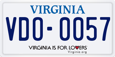 VA license plate VDO0057