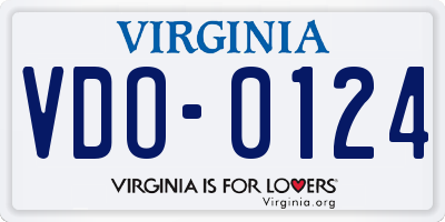 VA license plate VDO0124