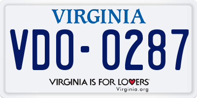 VA license plate VDO0287
