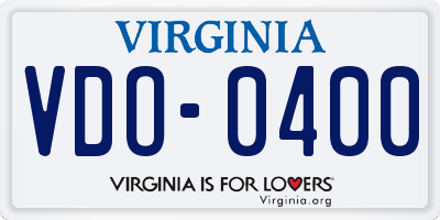 VA license plate VDO0400