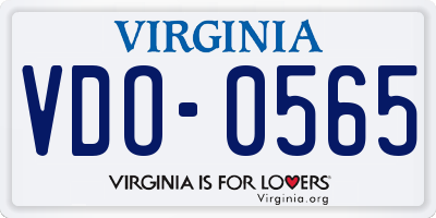 VA license plate VDO0565