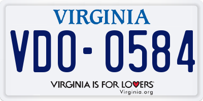 VA license plate VDO0584