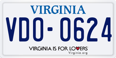 VA license plate VDO0624