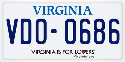 VA license plate VDO0686