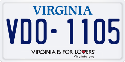 VA license plate VDO1105