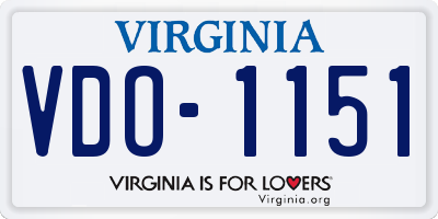 VA license plate VDO1151