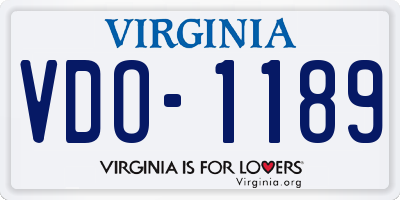VA license plate VDO1189