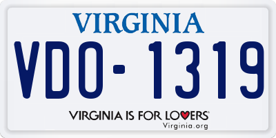 VA license plate VDO1319