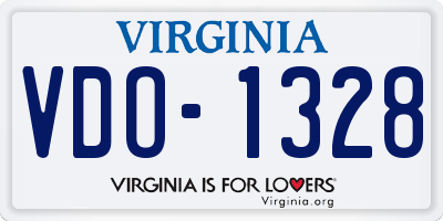 VA license plate VDO1328